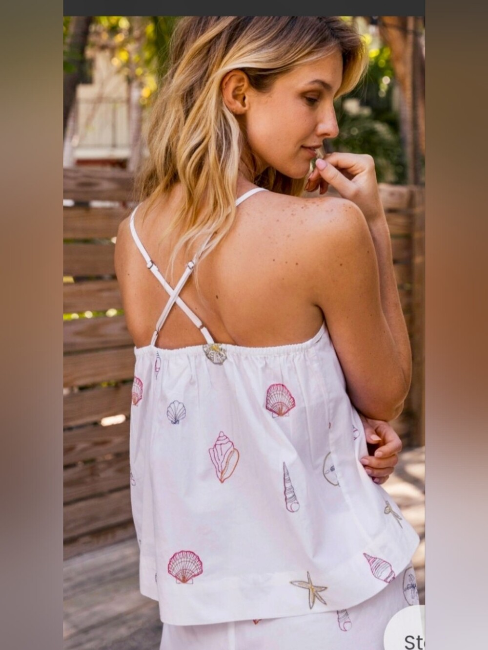 Like New, Printfresh Embroidered Shells, Cami & Crop Pant Set, Size Medium - Picture 4 of 11